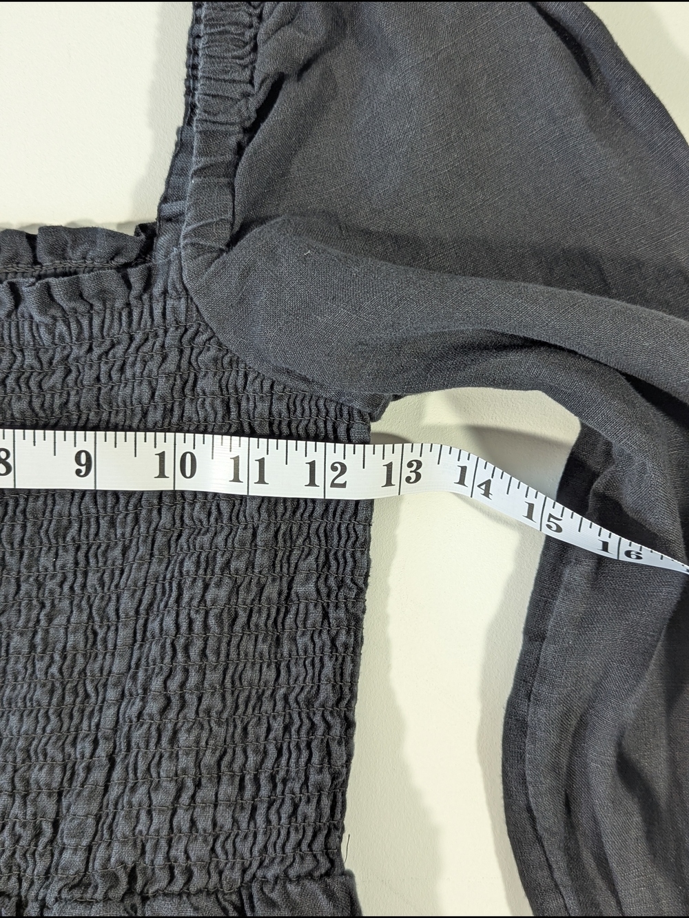 J. Crew 100% Linen Daydream Puff Sleeve Smocked bodice Midi Dress Black Size XS - Picture 8 of 13